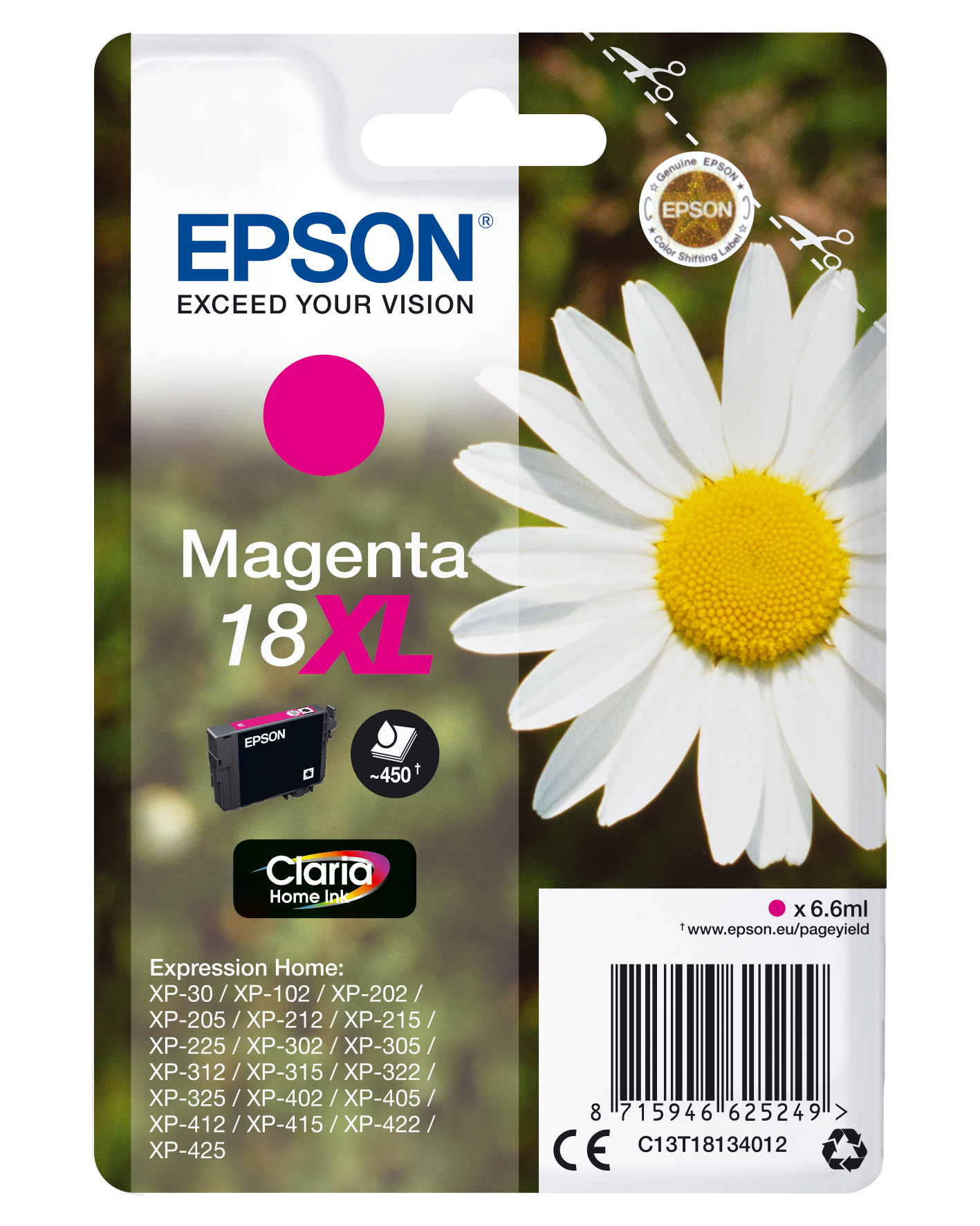 Epson Daisy Claria Home Ink-reeks single pack / magenta