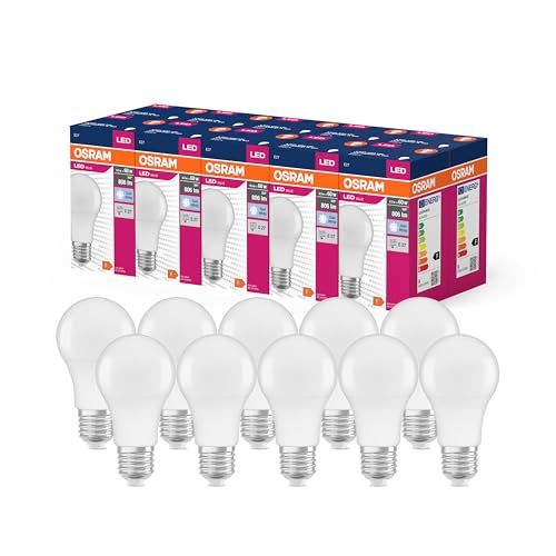 OSRAM LED STAR VALUE KLASSISK A60 E27 Kold Hvid 4000K 806lm 10-pack