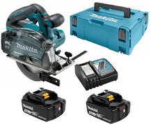 Makita DCS553RTJ 18V Li-Ion accu metaalcirkelzaag set (2x 5.0Ah accu) in Mbox - 150mm - koolborstelloos