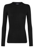 Jimmy Sanders Kabeltrui - Trui Ronde Hals - 100% Katoen Dames Zwart - L
