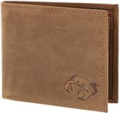 oxmox Leren portemonnee Leather RFID Protect Querscheinbörse Crab 2.0 Embossed Vintage Light Brown