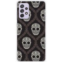 Samsung Galaxy A52 floral skull bedrukt siliconen hoesje