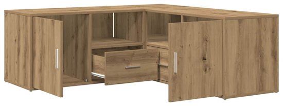 vidaXL Hoekkast - 200x40x45 cm - Bewerkt Hout - Artisanaal Eikenkleurig