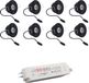 HOFTRONIC Sienna - Set van 8 LED Inbouwspots voor Buiten - Zwart - 12V - 3W - 200lm - 2700K Warm Wit - IP44 - Kantelbaar