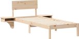 vidaXL Bedframe met hoofdeinde, Massief grenenhout, Naturel, 75 x 190 cm