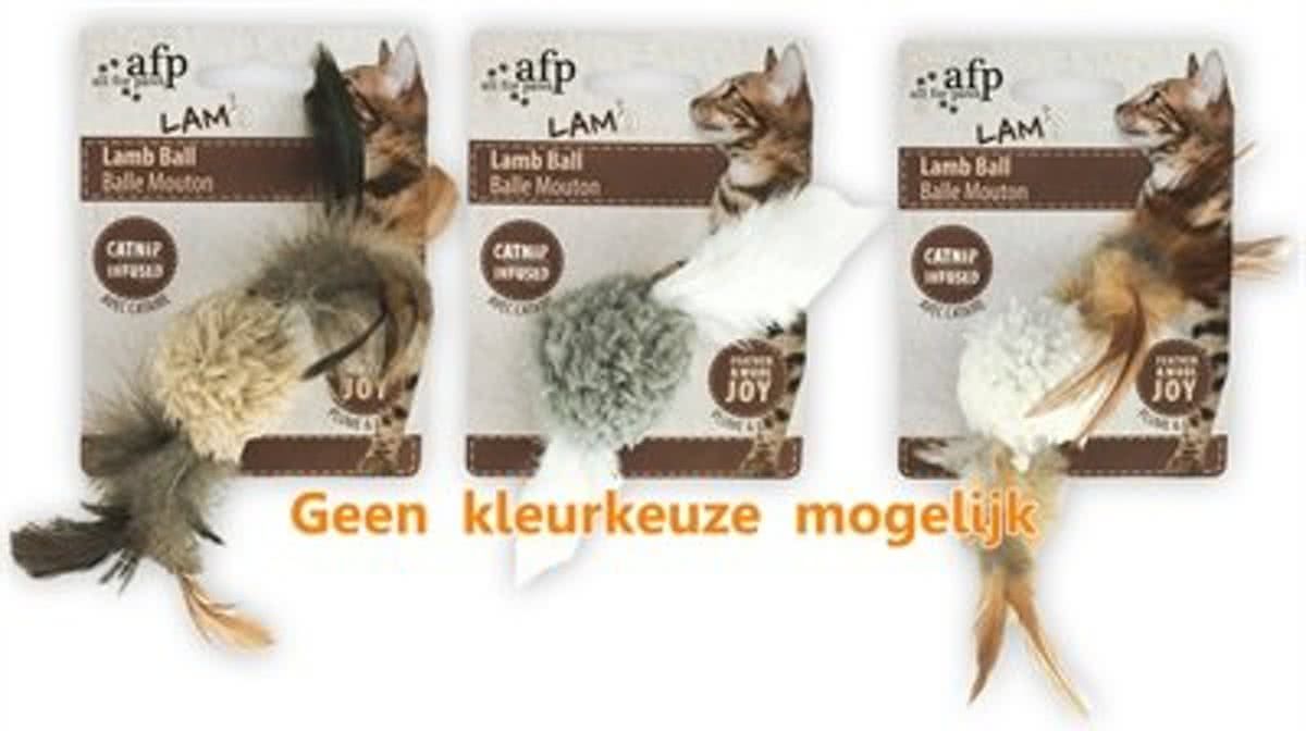 All For Paws AFP Lambswool-Lamb Ball with bird sound Catnip