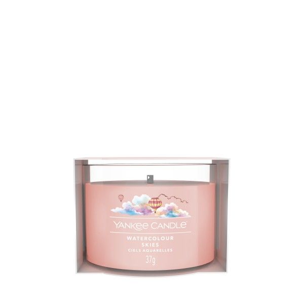 Yankee Candle Watercolour Skies Votive Candle - Cashmere Wood, Jasmine, Musk - Pink - 1 pc
