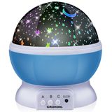 Grundig Nachtlamp sterren projector - 3 standen - 360 graden - galaxy projector sterrenhemel - blauw