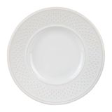 Genevieve Lethu 545268 dessertborden, rijstkorrelmodel, aardewerk, wit, Ø 21 cm, 6 stuks