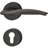 Häfele Garniture de poignée de porte LDH 3320 Poignée de porte noir mat, PZ - cylindre profilé