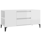 VidaXL TV meubel & entertainment center 102x44,5x50 cm Hoogglans Wit