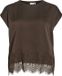 Viellette VILA - VIELLETTE S/S FULL SATIN LACE TOP - NOOS - Dames - Blouses - Coffee Bean