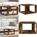 Table basse chêne fumé 51,5x51,5x30 cm bois d'ingénierie