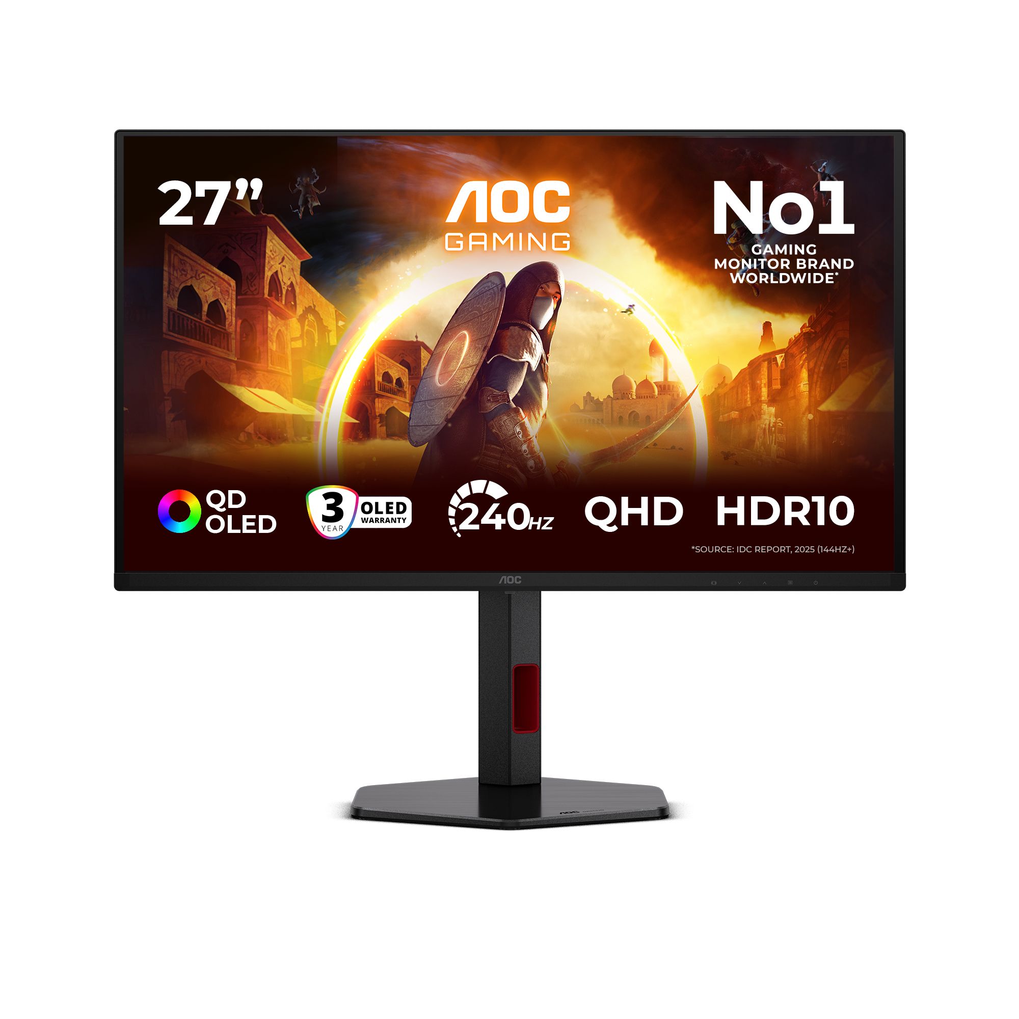 AOC G4 Q27G4ZDR 26.5" QD-OLED Gaming Monitor - 240Hz, 0.03ms, Quad HD