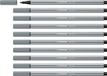 STABILO Pen 68 - Premium Viltstift - Middel Koud Grijs - Doos 10 stuks