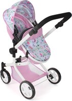 Bayer Chic 2000 Combi Poppenwagen Mika - Flowers - Roze/Wit