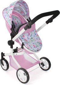 Bayer Chic 2000 Combi Poppenwagen Mika - Flowers - Roze/Wit