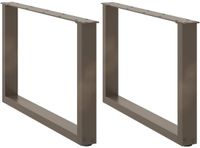 vidaXL Salontafelpoten, U-vorm, 2 stuks, natuurlijk staal, 60 x (42-43) cm