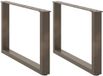 vidaXL Salontafelpoten, U-vorm, 2 stuks, natuurlijk staal, 60 x (42-43) cm