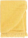 vidaXL Plaid 160x210 cm katoen mosterdgeel