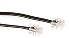 ACT Zwarte 1 meter platte telefoonkabel met RJ11 connectoren