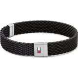 Tommy Hilfiger Heren Armband Casual Roestvrij Staal, Siliconen Zwart