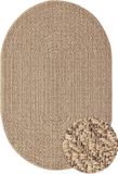 the carpet Kansas – Weerbestendig Buiten­kleed in Jute-Look – Robuust & Onderhoudsvriendelijk – Naturel – Ovaal 140 x 200 cm