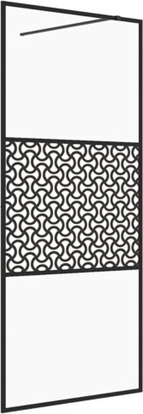 vidaXL Inloopdouchewand - 100x195 cm - ESG-glas - transparant - zwart