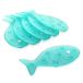 TATAY 6 Antislip Visstickers Bad of Douche met Antibacterieel PVC | 7,5x14 cm | Zuignappen met Sterke Grip | Solide Bouw | Handige Details | Heldere Functie | Betrouwbare Productwerking, Turkoois