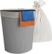 Relaxdays Hoekwasmand met Deksel van Bamboe, Opvouwbaar, 80 L, 60x36x36 cm, Grijs