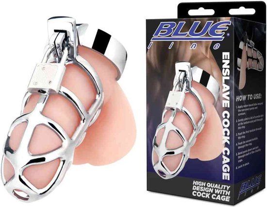 Blue Line - C&B GEAR Enslave Chastity Cage - Black - English Manual