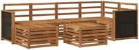 vidaXL - Hoek loungeset - 6 zitplekken - Naturel - Massief Acacia Hout