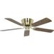 CasaFan FLAT 132-III MG-EA/BU Flügel Eiche antik/Buche Plafondventilator 69 W (Ø x h) 132 cm x 164 mm Messing (geborsteld) Omkeerbare bladen, Met wintermodus