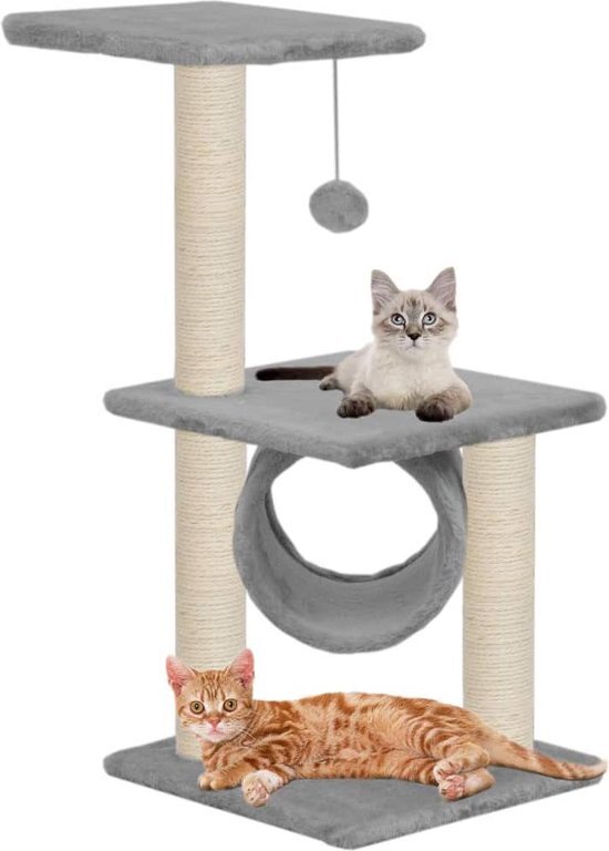 vidaXL Kattenkrabpaal met sisal krabpalen 65 cm grijs grijs