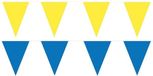 Shoppartners Bv Feest versiering punt vlaggetjes pakket - 60 meter - blauw en geel - slingers / vlaggenlijnen - kunststof - buiten/binnen