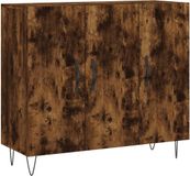vidaXL Dressoir, 90x34x80 cm, bewerkt hout, gerookt eikenkleurig