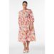 Zizzi Gebloemde Midi Jurk Plus Size - Roze