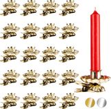 BRUBAKER Set van 20 Boomkaarshouders voor Kerstboom - Vintage Kaarshouders Goud - Traditionele Kaarshouders met Clip