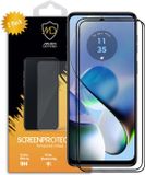 MobyDefend 2-Pack MobyDefend Screenprotectors - Geschikt voor Motorola Moto G54 - Screensaver Met Zwarte Randen - Gehard Glas