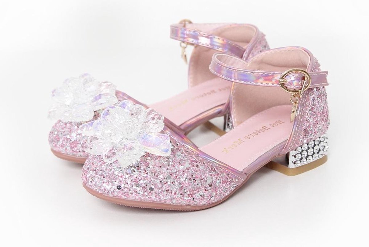 Het Betere Merk Frozen Elsa Anna schoenen - roze prinsessenschoenen maat 26 + Toverstaf / Tiara - Verkleedkleren Meisje