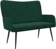 vidaXL 2-Zits Sofa Donkergroen 115 x 61 x 87 cm fluweel