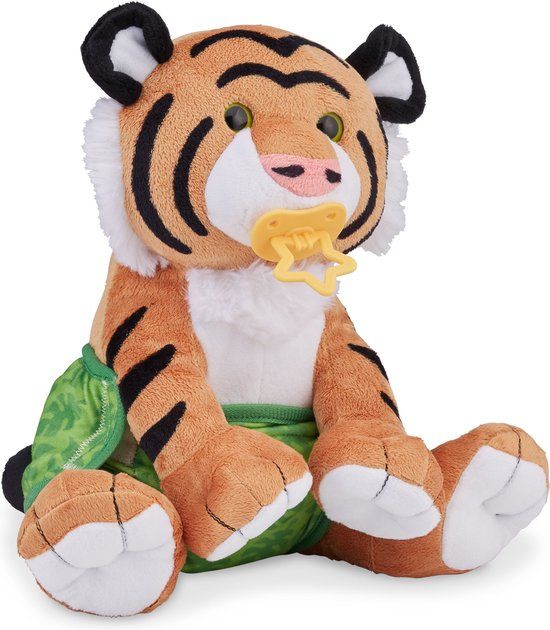 Melissa & Doug Knuffelige Pluchen Babytijger - 30 cm - Oranje