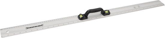 Silverline Markeerliniaal met waterpas - 900 mm - aluminium - dubbele libellen - glanzend