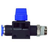 3/2-wegventiel RIEGLER 3/2-wegventiel »Blaue serie«, steekaansluiting, R 1/4 a., f. slang-A-Ø 12 mm, werkdr. Maximale 15 bar, KS/MS niet, doorstroom S-G