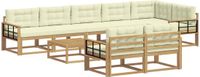 vidaXL - Hoek loungeset - 8 zitplekken - Wit en crèmekleurig - Polyester