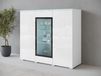 VITTORIO Commode haute 3 portes blanc/blanc brillant