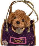 Pluchiez Pluche Hond Knuffel met Draagtas - Meerkleurig