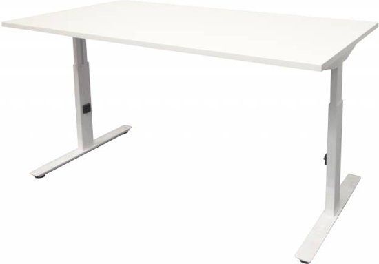 Schaffenburg Verstelbaar Bureau - Linesto Plus bureau HI ZZ 140x80 wit 25mm - wit frame
