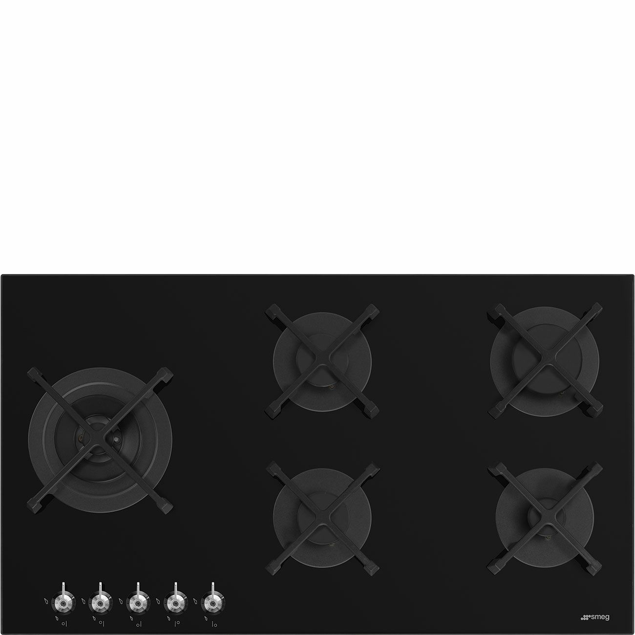 Smeg PV395LN - 90cm Gas Cooktop - Black - 5 Burners
