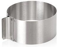 Wenco Taartring, verstelbaar, 16-30 cm, 8 cm hoge taartring van roestvrij staal, bakaccessoires voor taarten, hittebestendig tot 180 °C, roestvrij, zilver, vaatwasmachinebestendig